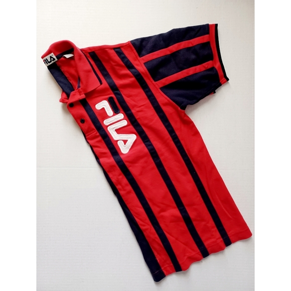 Fila Classic Stripe Colorblock Logo Mesh Polo Top - Picture 3 of 16
